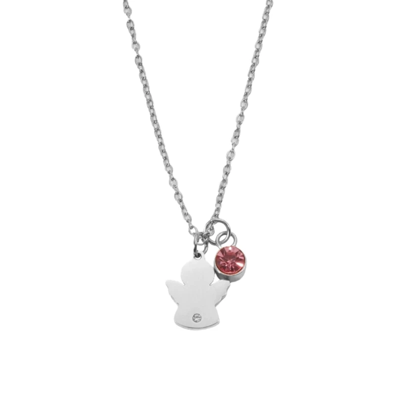Collar piedras nacimiento ángel Collar acero inoxidable Caqueta cuello Bautismo Regalo comunión