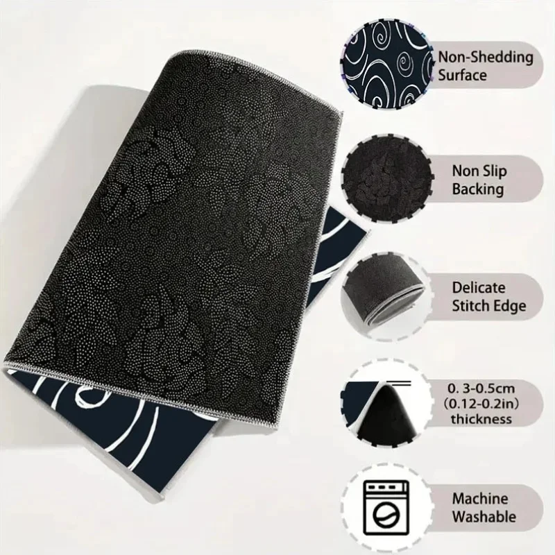 1pc Car Trunk Mat | 29.53x39.37inch Polyester Material With Whimsical White Spiral Pattern, Durable & Stylish, Fits Most Trunks,
