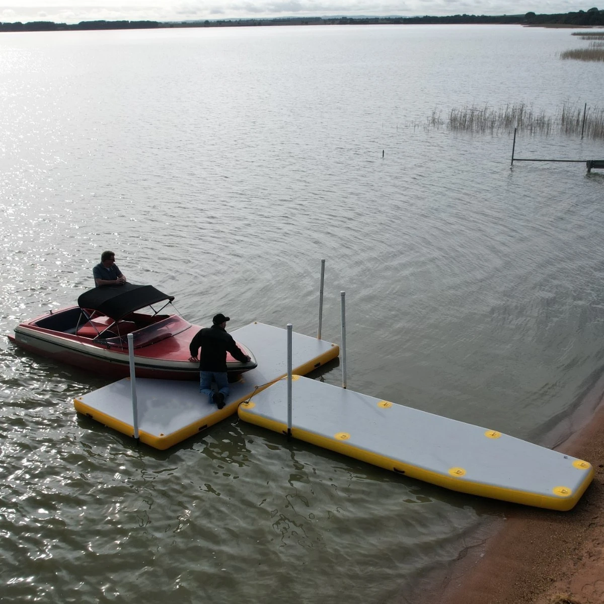 Yellow Sea Jet Ski Floating Docks Inflatable Water Dock and Rafting Platform Green Air-Activated Water Amusement Facility