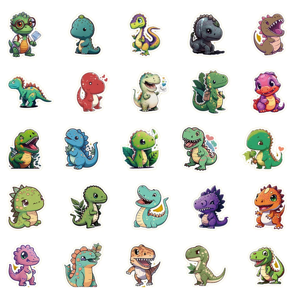 10/30/50pcs Cute Animal Cartoon Dinosaur Sticker Aesthetic Children\'s Decoration Scrapbooking Stationery School Supplies for Kid