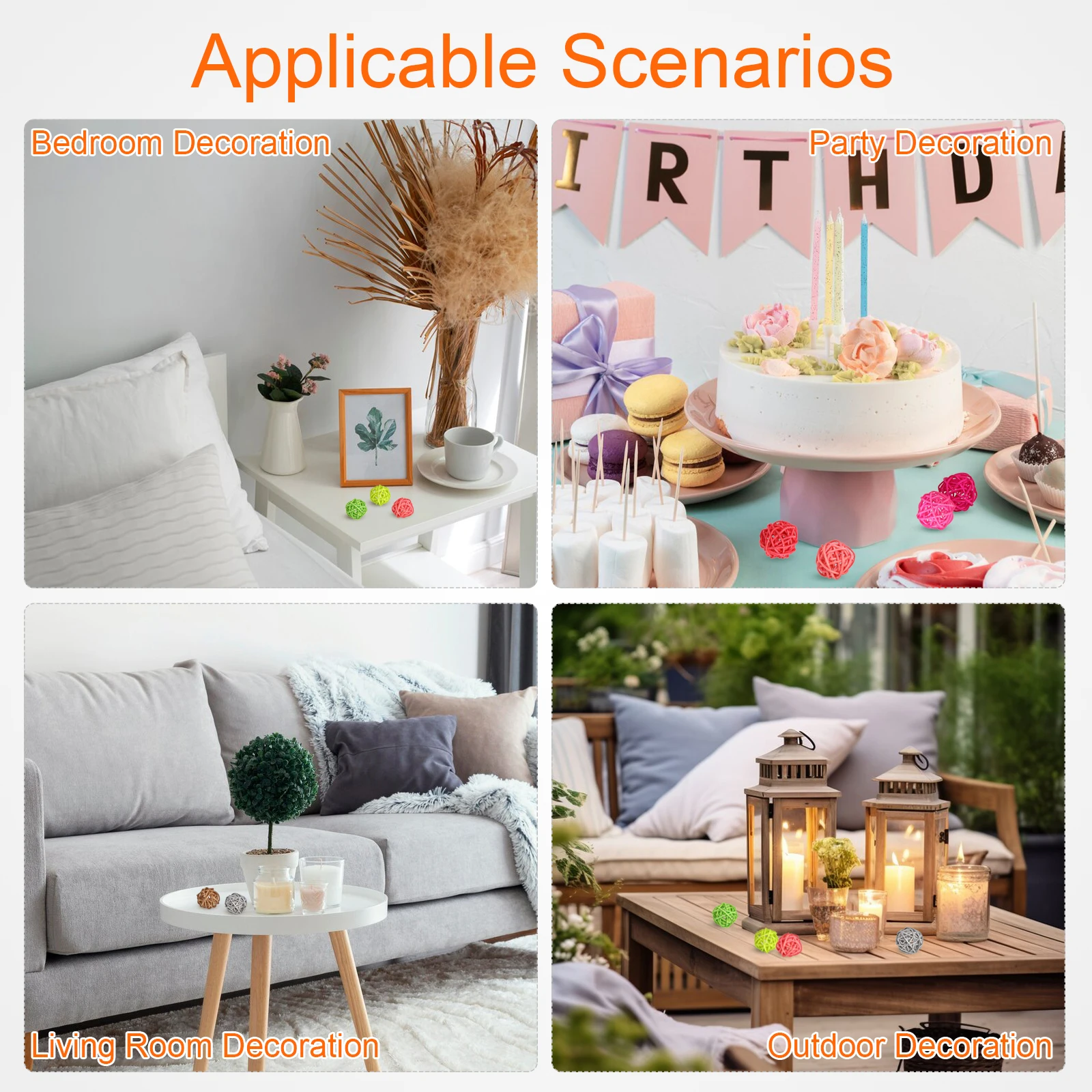 

100pcs 3Cm Aromatherapy Colorful Hanging Ornament For Christmas Party Wedding Nursery Garden Decoration Craft ,