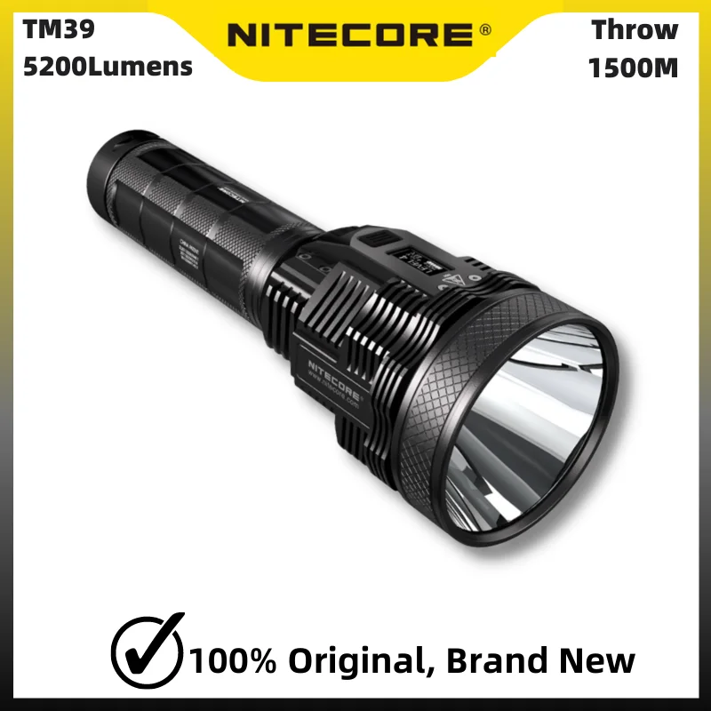 

100% Original NITECORE TM39 Rechargeable Searchlight Ultra Light 5200Lumens 7 Lighting Modes Flashlight With OLED Display