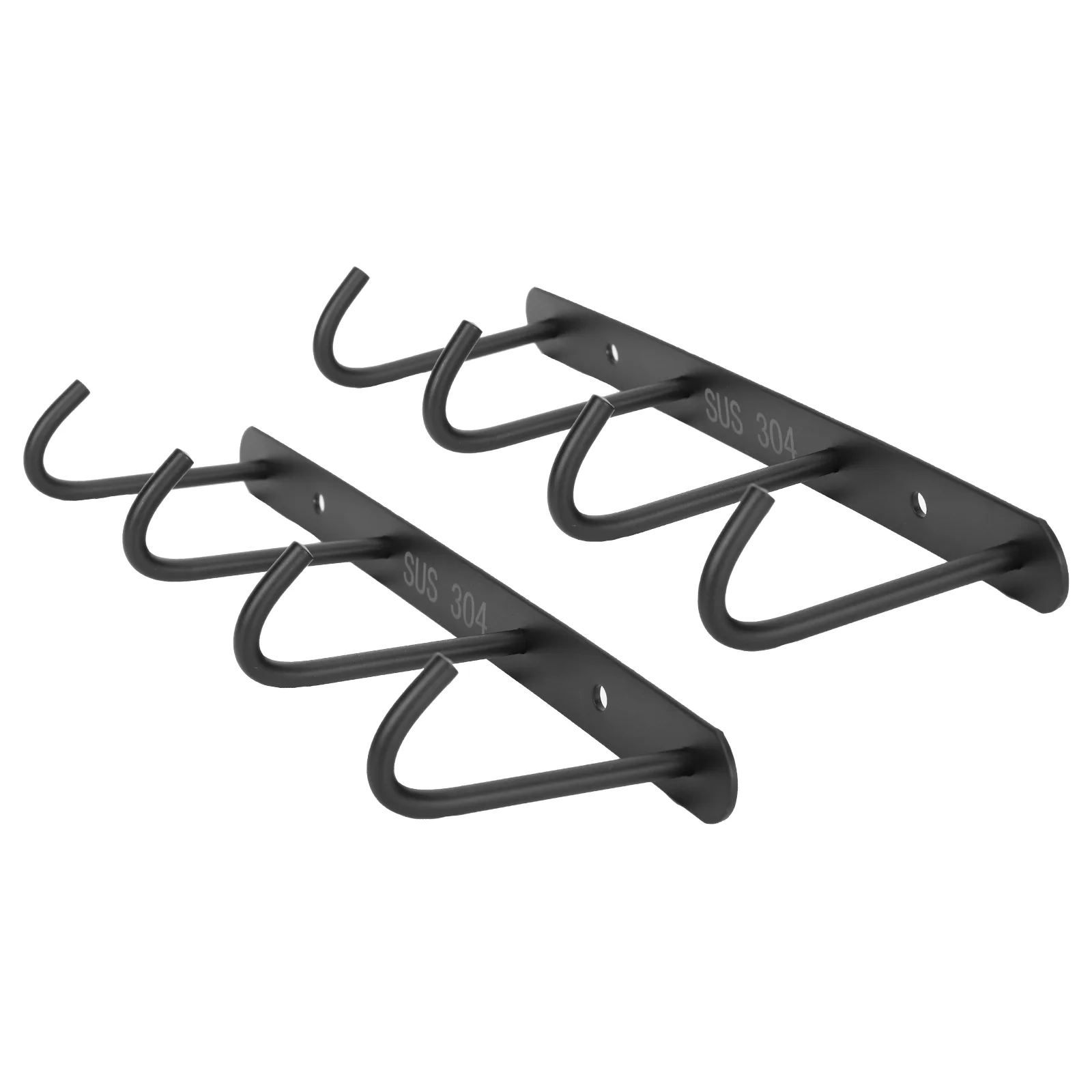 

2 Pcs Hook up Towel Stainless Steel Rack Bathroom Coffee Cup Kitchen Storage Hanging Kitchenware Shelf Cabinets Hooks Living