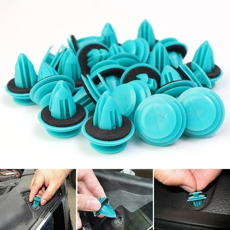 Green Nylon Retaining Clips Car Door Panel  Bumper Fastener Buckle Universal Buckles Cushion Seal Mats Decorative Panel Snap