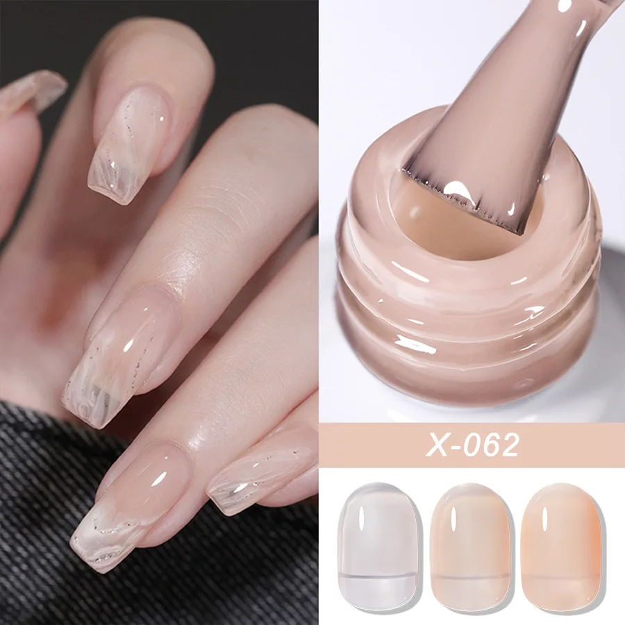 

XEIJAYI7ML Jelly Nude Gel Nail Polish 28 colors Translucent Color Gel Polish Semi Permanent UV Gel Nail Art Soak Off Gel Varnish