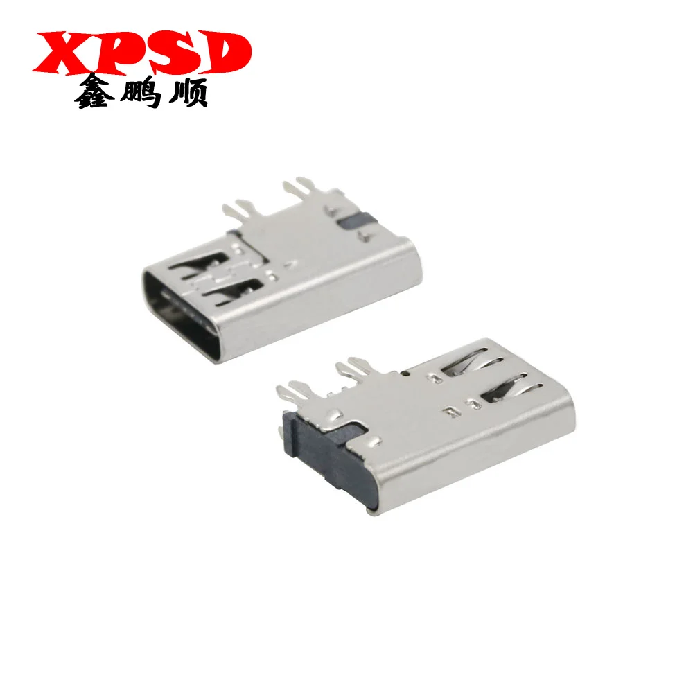 10PCS TYPE C 6P Side Socket Horizontal Type-C 6P Female Socket Four-Pin Typec Charging Data Plug Connector