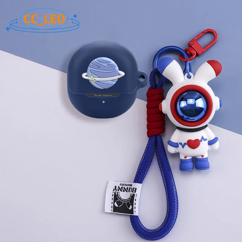 For SoundPeats Air5 Case Cartoon Astronaut Cute Keychain Pendant SoundPeats Air5 Lite Silicone Soft Case Protective Sleeve