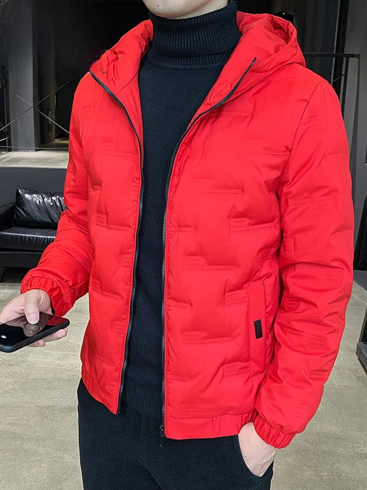 

Легкая пуховая куртка Paul из хлопка для мужчин, красная, теплая, для осени и зимы, модная, в городском стиле, из полиэстера.