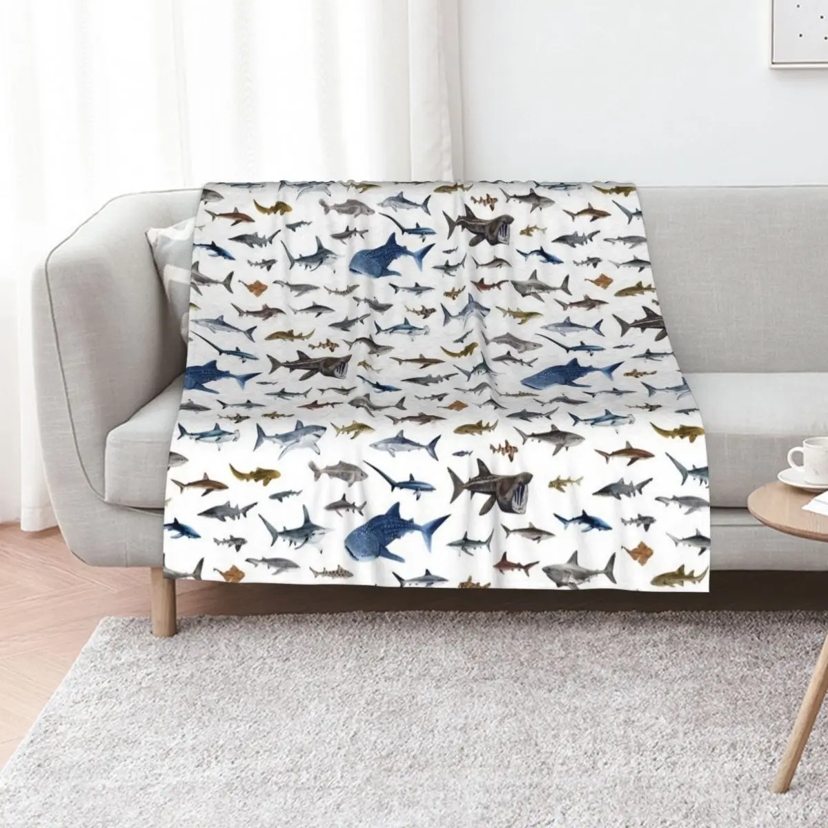 SHARKS poster-white Throw Blanket for babies Flannels Giant Sofa Baby Luxury St Blankets For Sofas Blankets