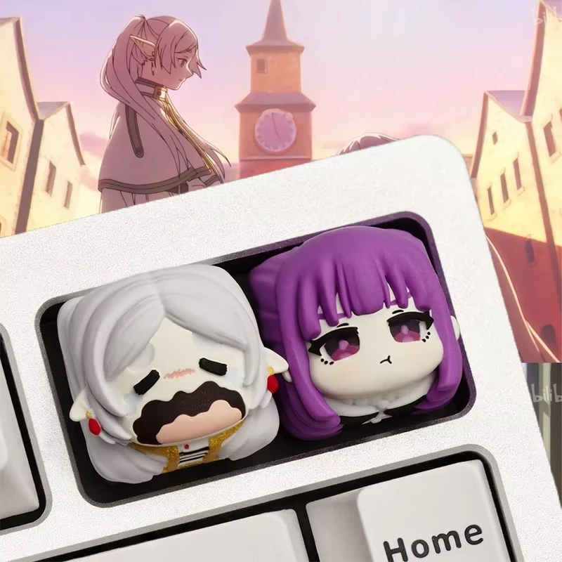 teclado-mecanico-personalizado-cartoon-frieren-beyond-journey's-end-com-keycaps-divertidas-em-resina-e-esc-personalizado-–-presente-periferico-exclusivo