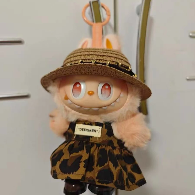 15-17cm Labubu Doll Clothes DIY Mini Doll Clothes Outfit Accessories and Leopard Print Dress Skirt Birthday Gift Children's Toy