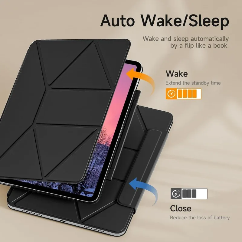 Case For iPad A16 11th 10th 10.9 Air 5 4 2022 Smart Magnet Attachment Cover,Funda iPad 11 Pro 12.9 13 Mini 67 Trifold Stand Case