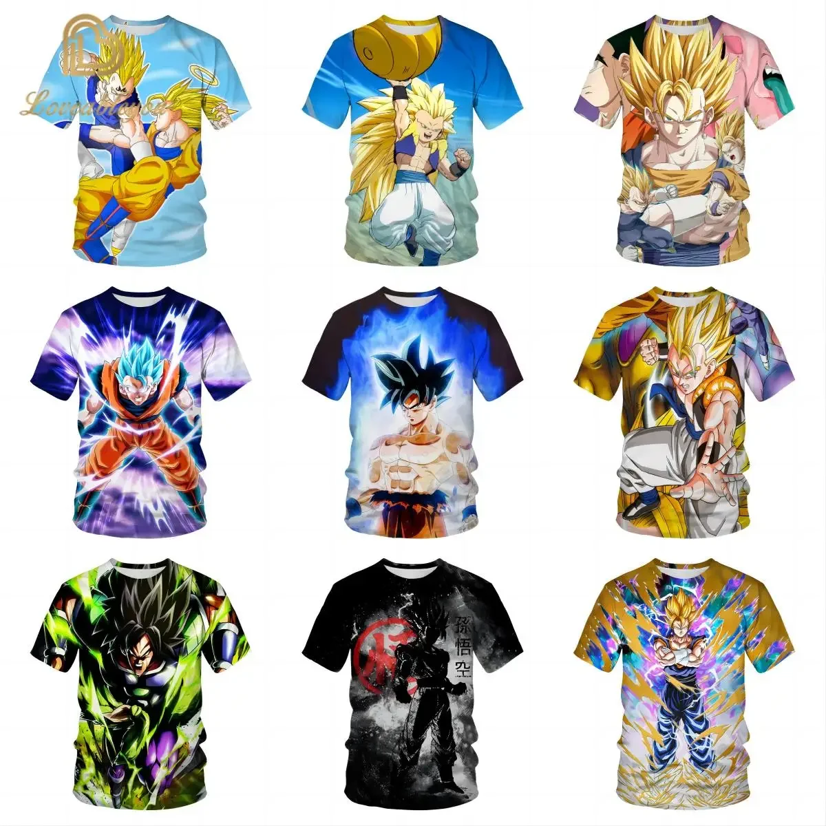 

Anime Dragon BallSummer Breathable T-shirt And Comfortable T-shirts Mens Clothes Tops Goku Print T Shirts Cartoon Shirt