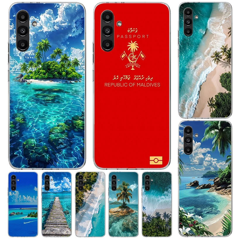 Maldives Flag Passport Beach Phone Case For Samsung A17 A16 A26 A36 A56 A15 A14 A13 A55 A54 A53 A35 A34 A33 A25 A24 A23 A05S A04
