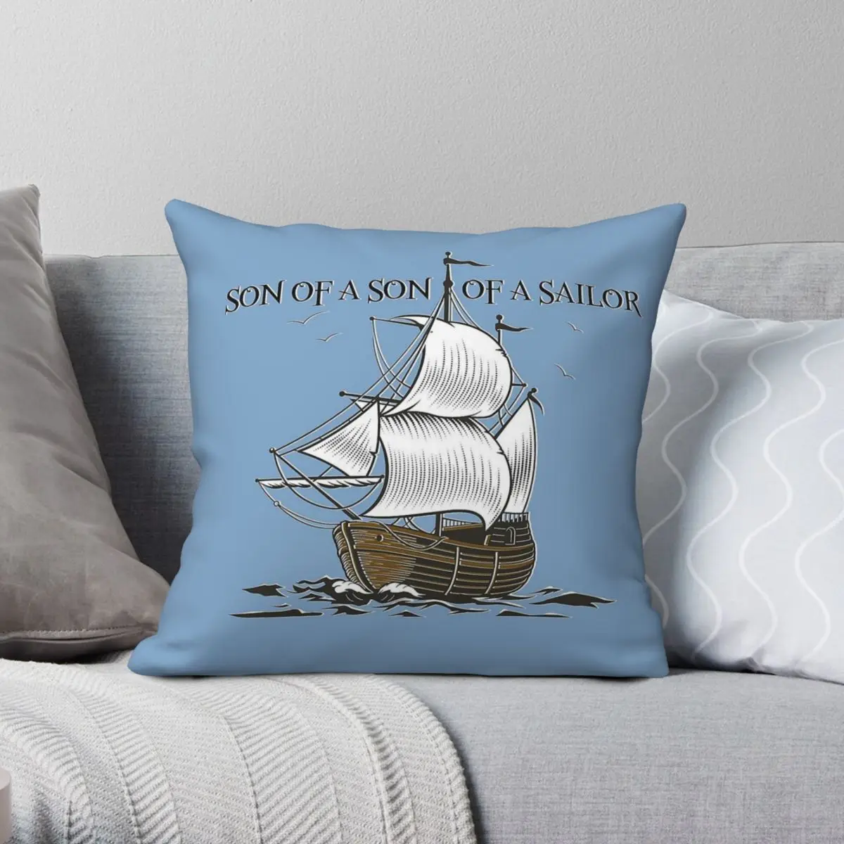 Jimmy Buffett Son Of A Son Of A Sailor Pillowcase Polyester Linen Velvet Printed Zip Decor Pillow Case Sofa Seater Cushion Case