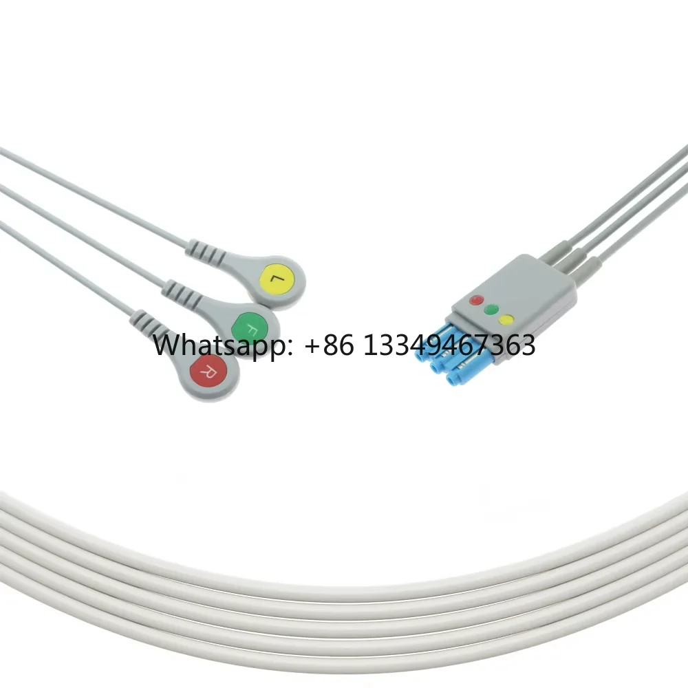 Spacelabs TEK-514 Cables conductores 3 cables Snap TEK-413 Cable IEC para uso en pacientes envío rápido