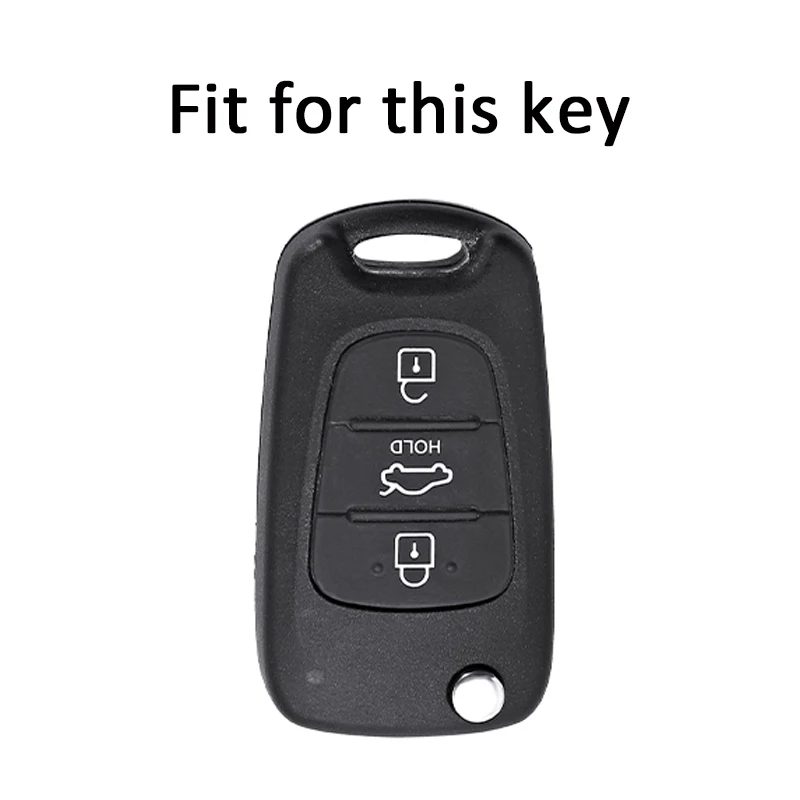 The Car Key Protective Case Suitable for Hyundai 3button Folding Car Key Cases with Golden Edges