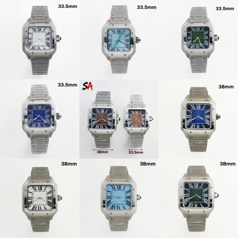 

33.5mm/38mm Watch NH05/35 Couple Stainless Steel Watch Square Roman Waterproof Watch Customizable Logo NH05/NH35 Automatic Watch