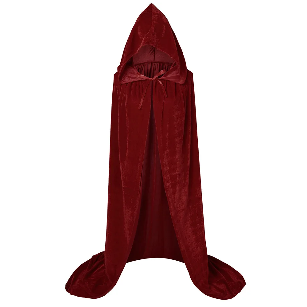 Unisex Long Cape Schal neue Kapuze Samt Cape Vampir Cape Umhang Umhänge Schals