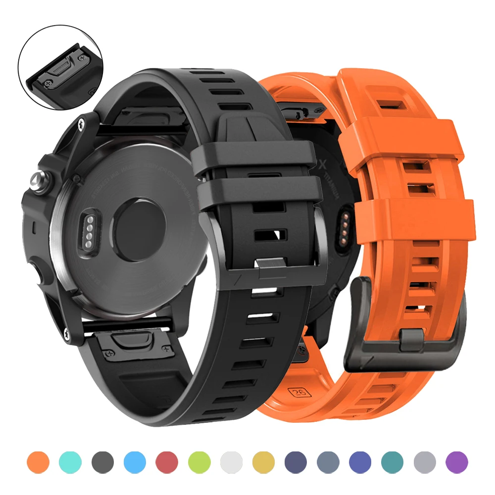 22mm 26mm Silicone Strap For Garmin Fenix 8 7X 51mm/7X Pro X6 X5 Band Enduro3/Forerunner 965 955 745 QuickFit Bracelet Watchband