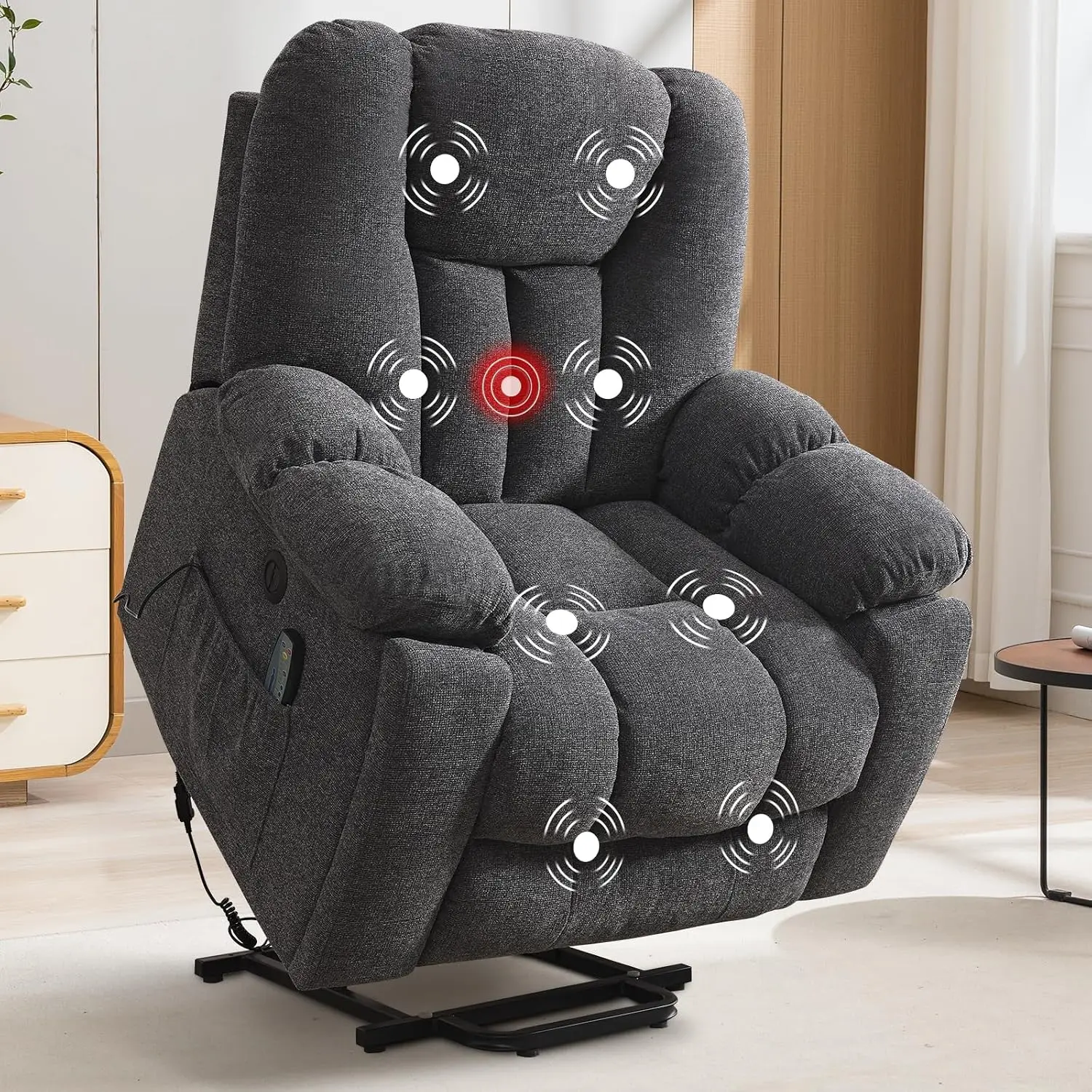 Power Lift Recliner Chair with Massage and Heat for Elderly, Custom
