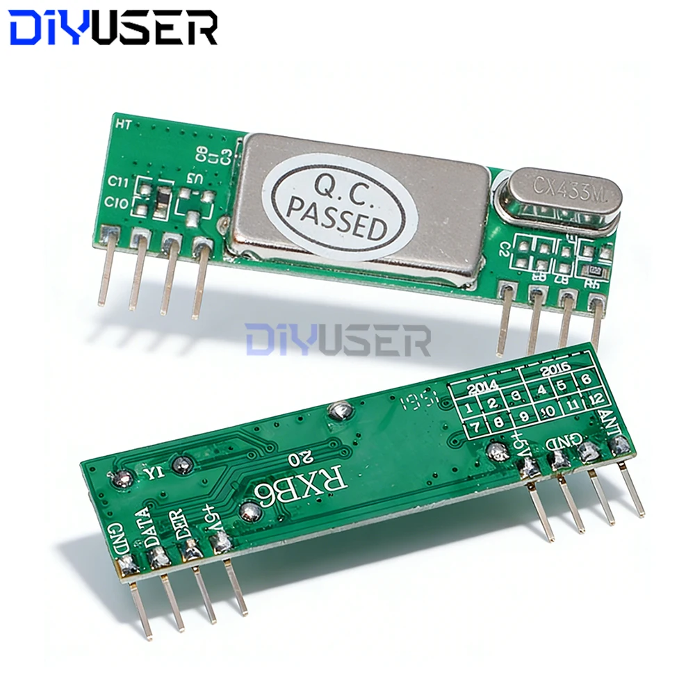 433MHz RF-Empfängermodul Superheterodyne RXB6 Hohe Empfindlichkeit Niedriger Stromverbrauch für ESP8266 IoT 3,3V 5V