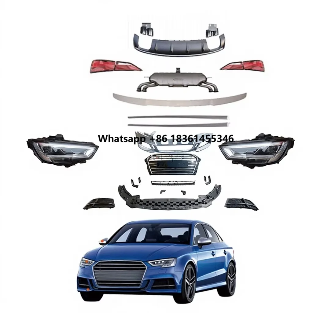 

For STLF High Quality A3 2017-2020 S3 Style Front Bumper Headlight Taillight Grill Body Kits
