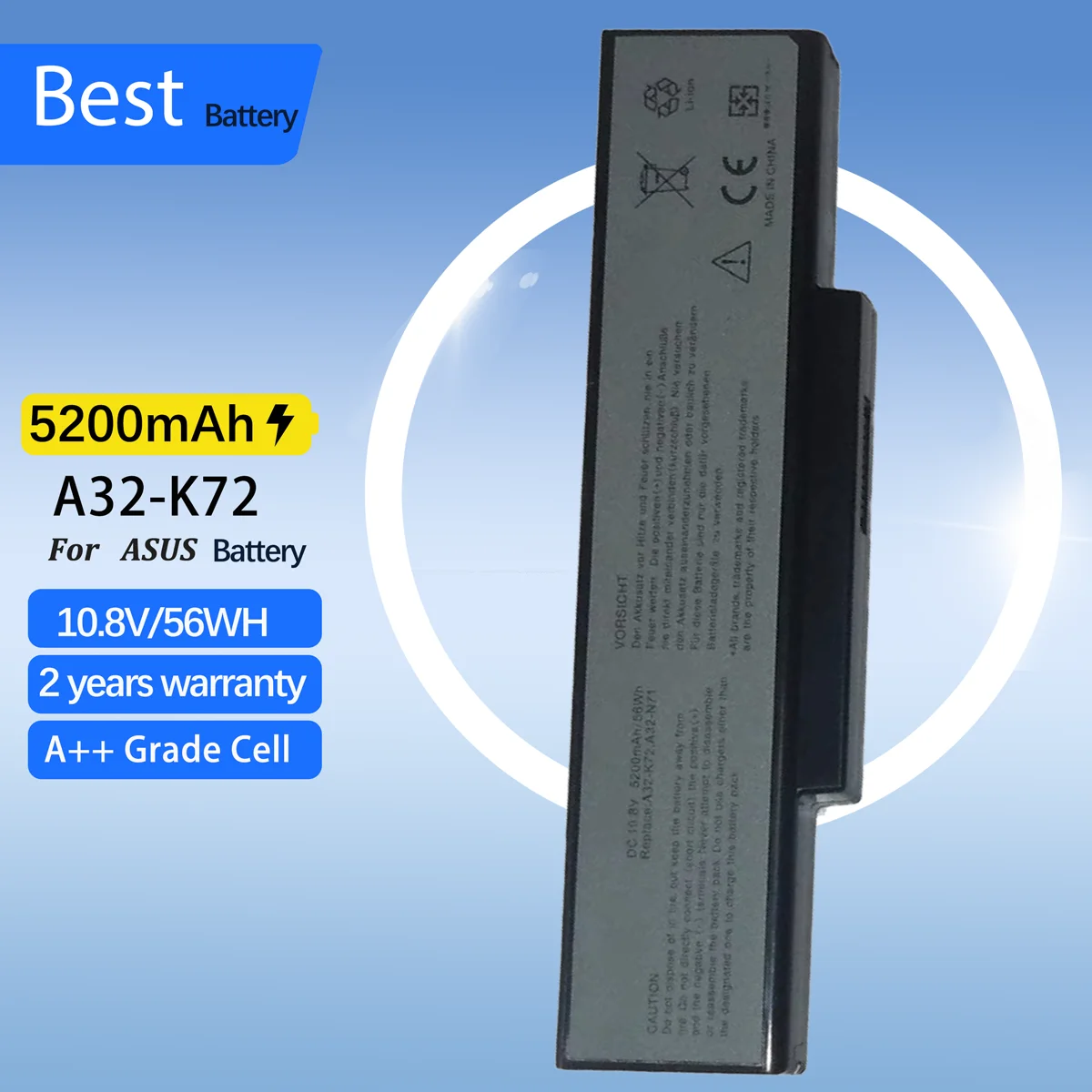 A32-K72 Аккумулятор для ноутбука ASUS K72Y K73 K73B K73BR K73BY K73E K73J K73JK K73S K73SD K73SJ K73SM K73SV K73T