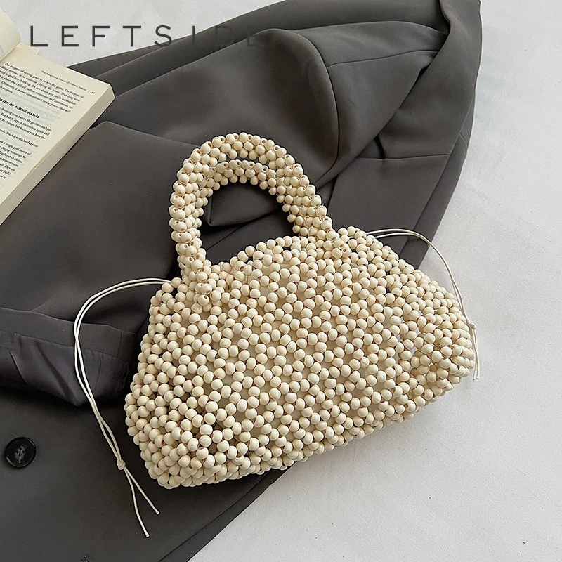 

Women's Simple Beaded Woven Handbag Niche Retro Aesthetic Daily Dating Tote Bag 2026 Luxury Fashion New Small Shoulder Bags