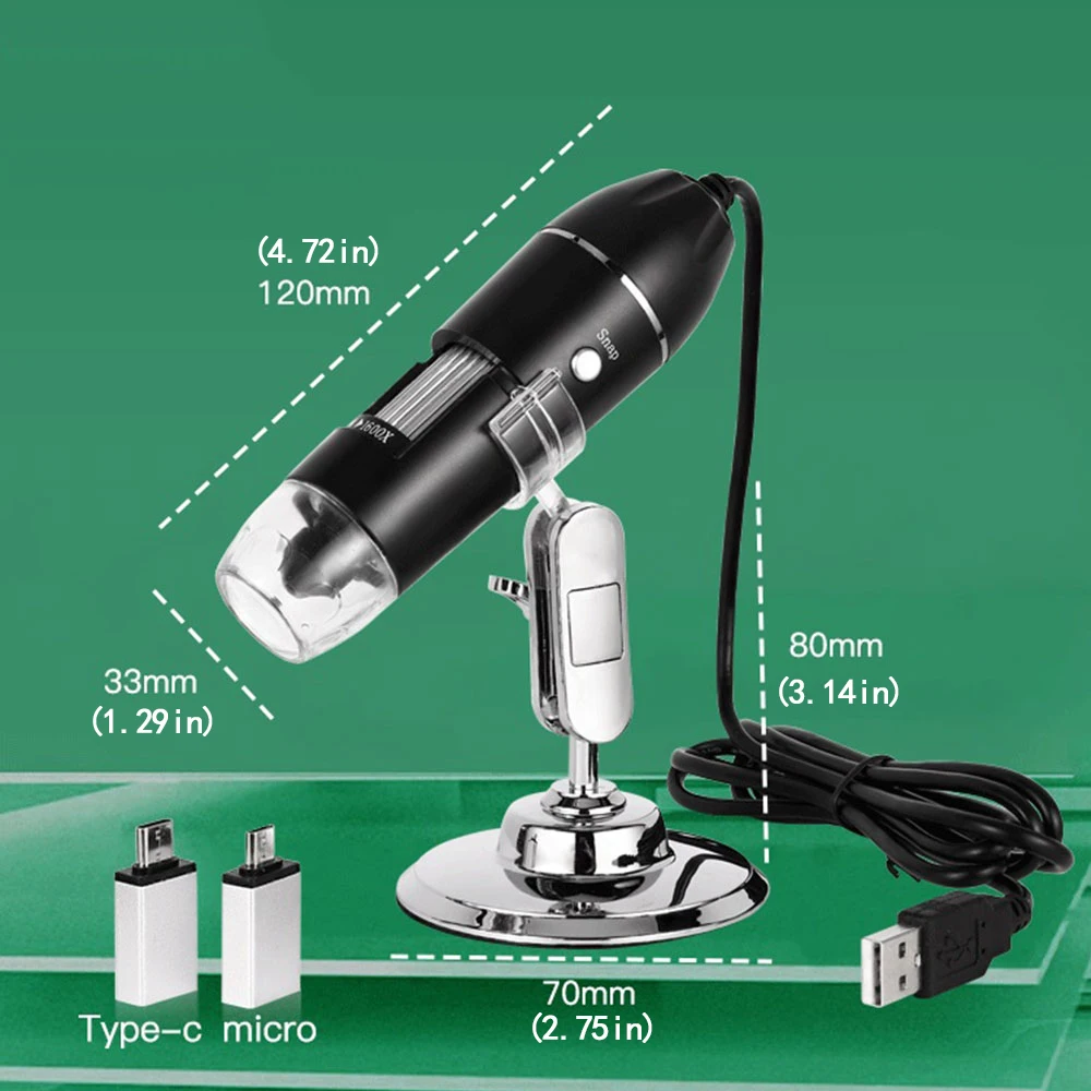 Digital Microscope Camera 1600X 3in1 Type-C USB Portable Electronic Microscope For Soldering LED Magnifier For Cell Phone Repair