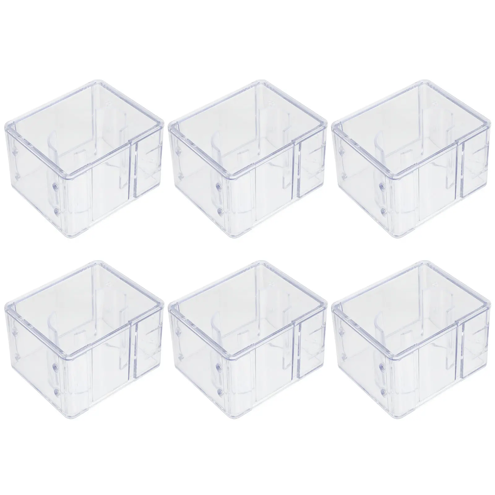 6pcs Transparent Watch Holder Box for Men’s Watch Collection – Plastic Display Storage Container with Lids