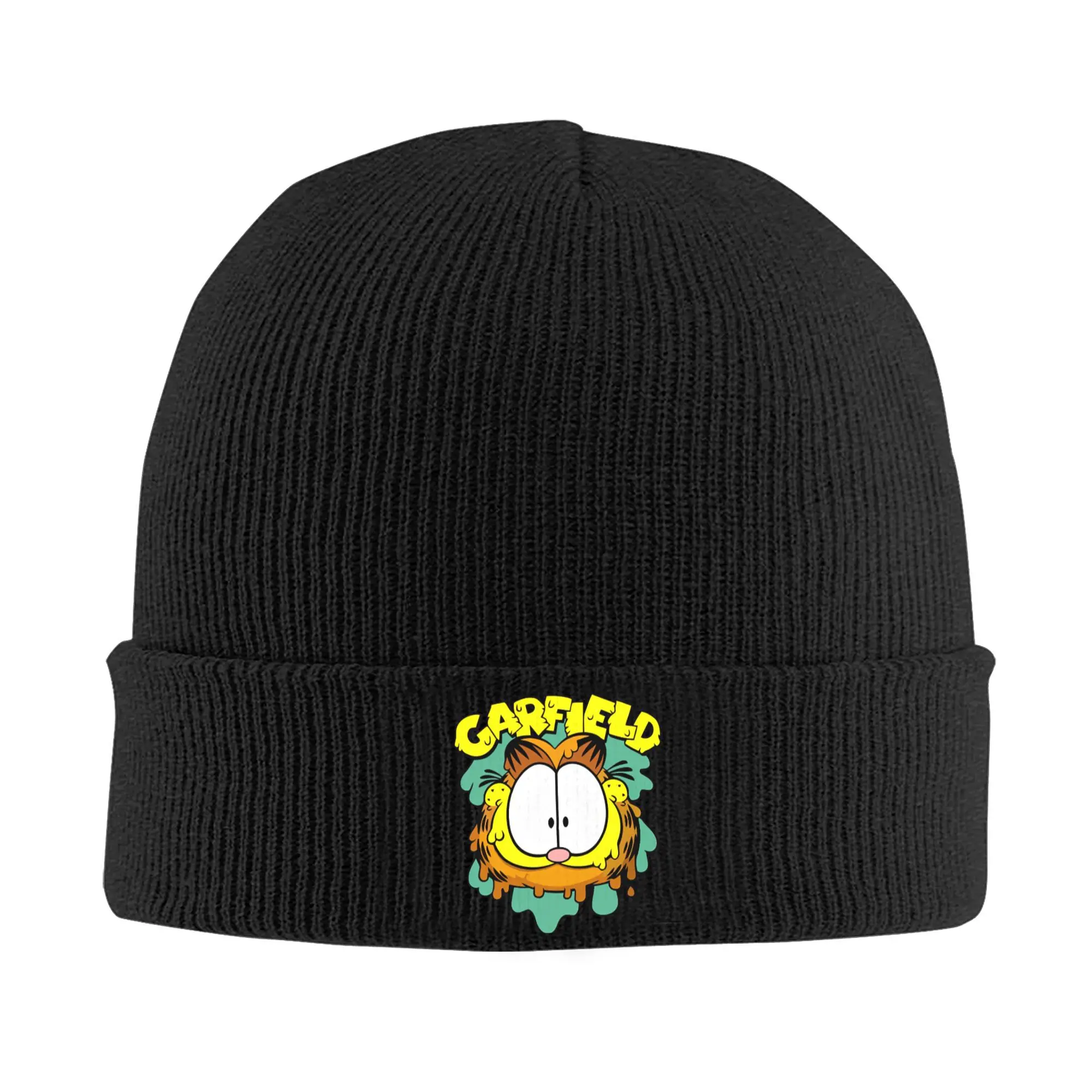 G-Garfielded Big Face Knitted Hat Autumn Winter Beanie Baggy Cute Cartoon Caps Female Male Acrylic Fashion Bonnet