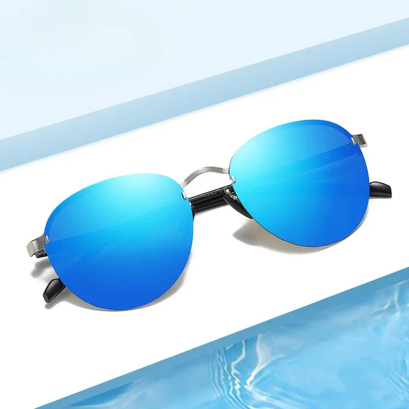 KATELUO Aluminum Men's Sunglasses Polarized Lens Brand Design Rimless Sun glasses Coating Mirror Glasses for Men H593