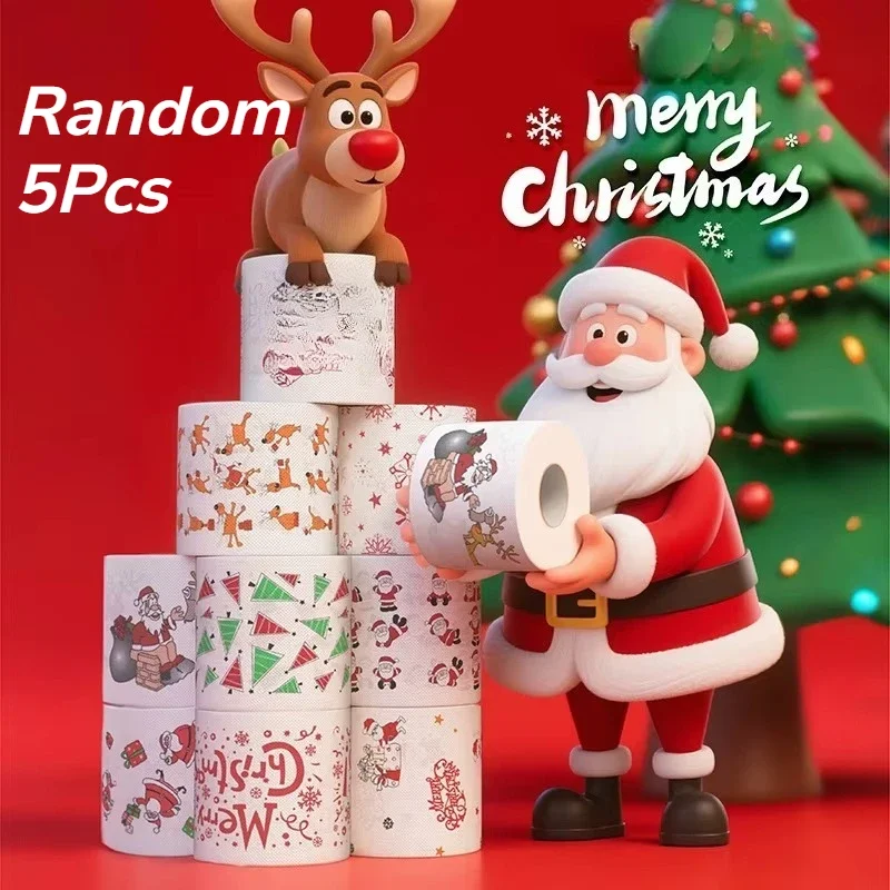 1 Roll Christmas Toilet Paper, Funny 2026 New Year Tissue Roll, Xmas Gag Gift for Holiday Party, Home Kitchen Decorations