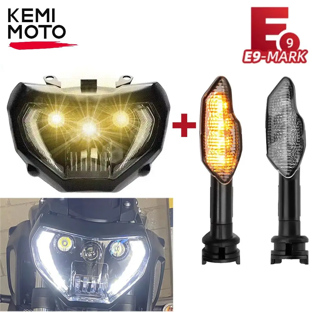 

MT07 Headlight DRL LED Lamp E-MARK Headlamp Assembly Waterproof For YAMAHA MT-07 FZ 07 FZ07 2017 2018 2019 Turn Siganl Light