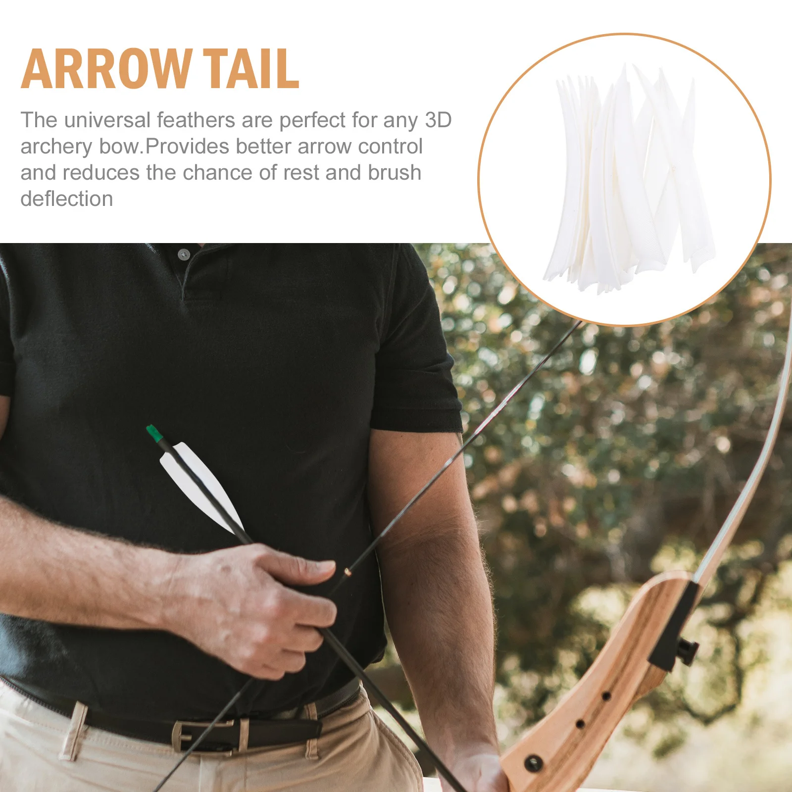 

20Pcs Archery Arrow Tail Replacement Pure Color 3D Bow Arrow Accessory for Accurate Shooting Outdoor Sports