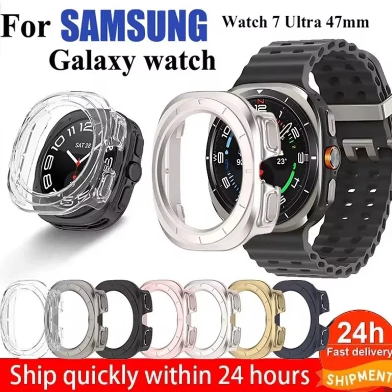 PC Case for Samsung Galaxy Watch Ultra 2025 47mm Tempered Glass Screen Protector Bumper Shell Samsung Galaxy Watch 7 Ultra Cover