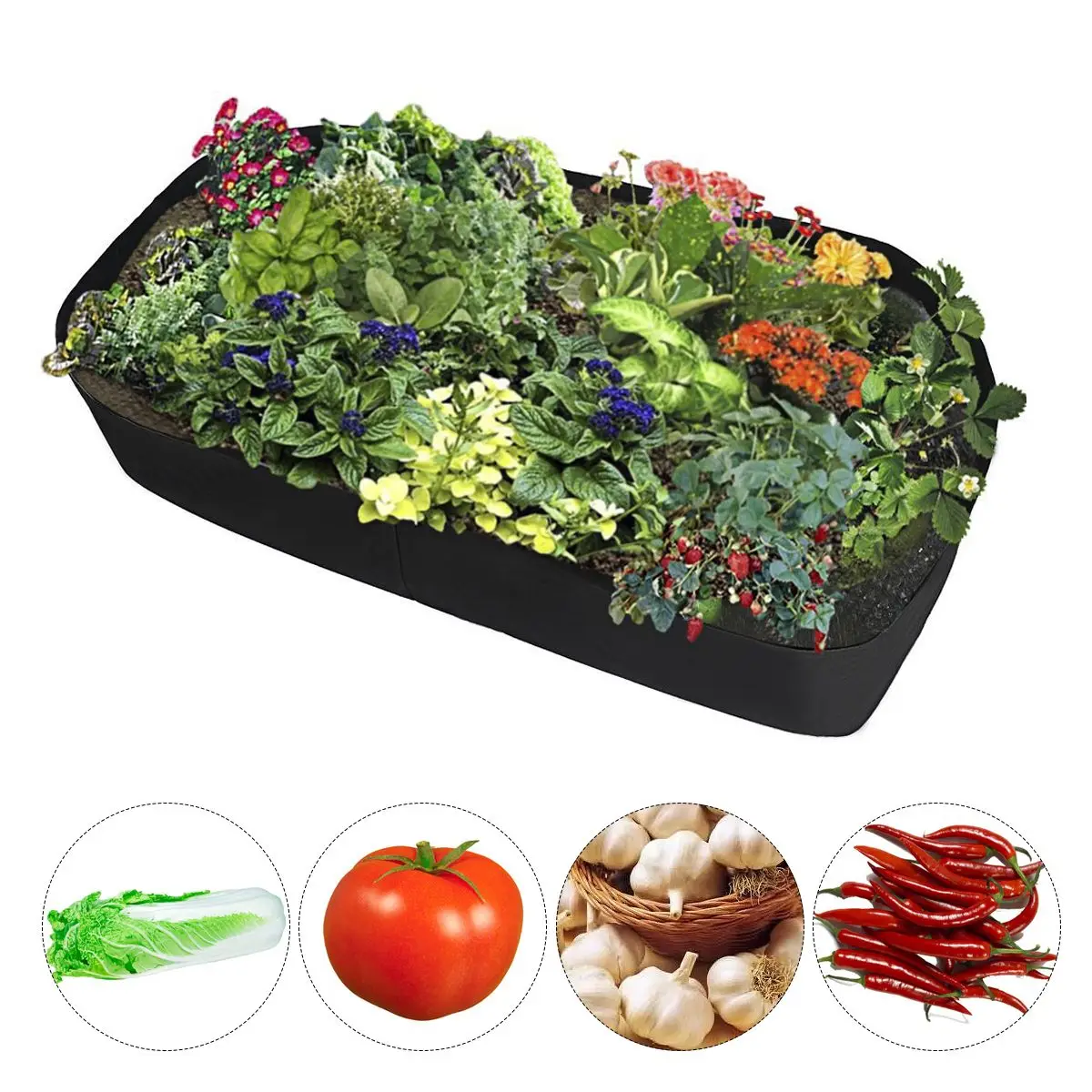 

Large Planting Bag Nonwoven Fabric Pouch Black Vegetable Garden Flower Potato Growing Bags Reusable Outdoor Indoor Soil