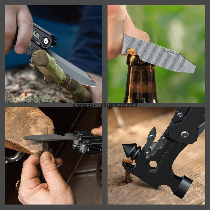 Outdoor Multifunctional Tools Pliers Combination Hammer Folding Knife Vehicle Window Breaking Safety Hammer Car Escape