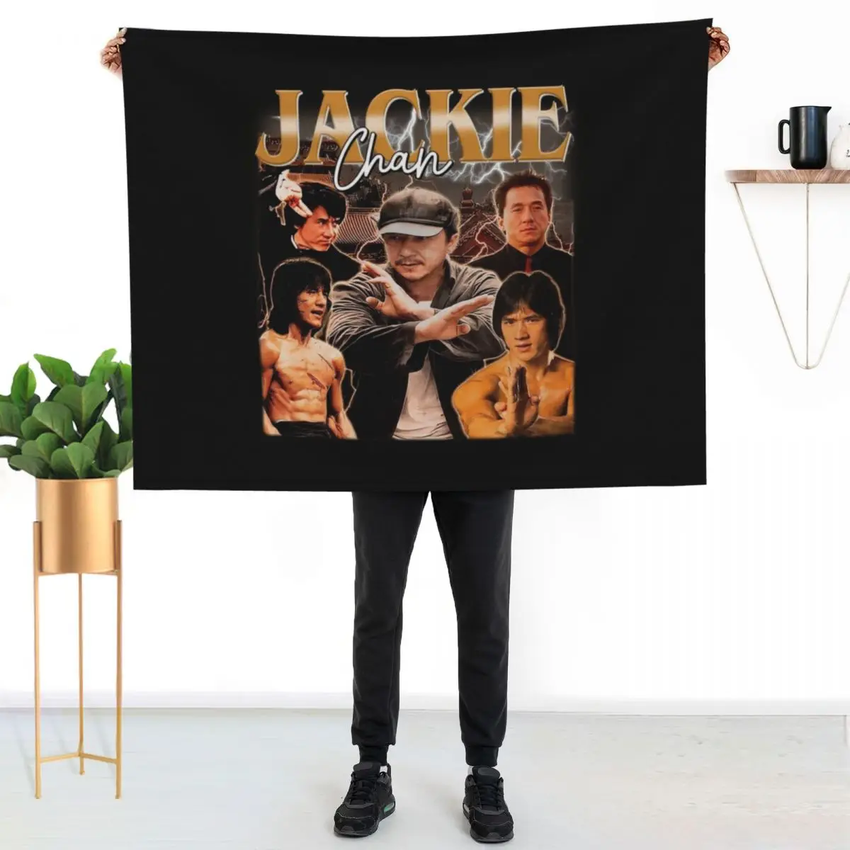 Jackie Kungfu Martial Arts Throw Blanket Moving Blankets For Bed Hairys bed plaid halloween Custom Blankets