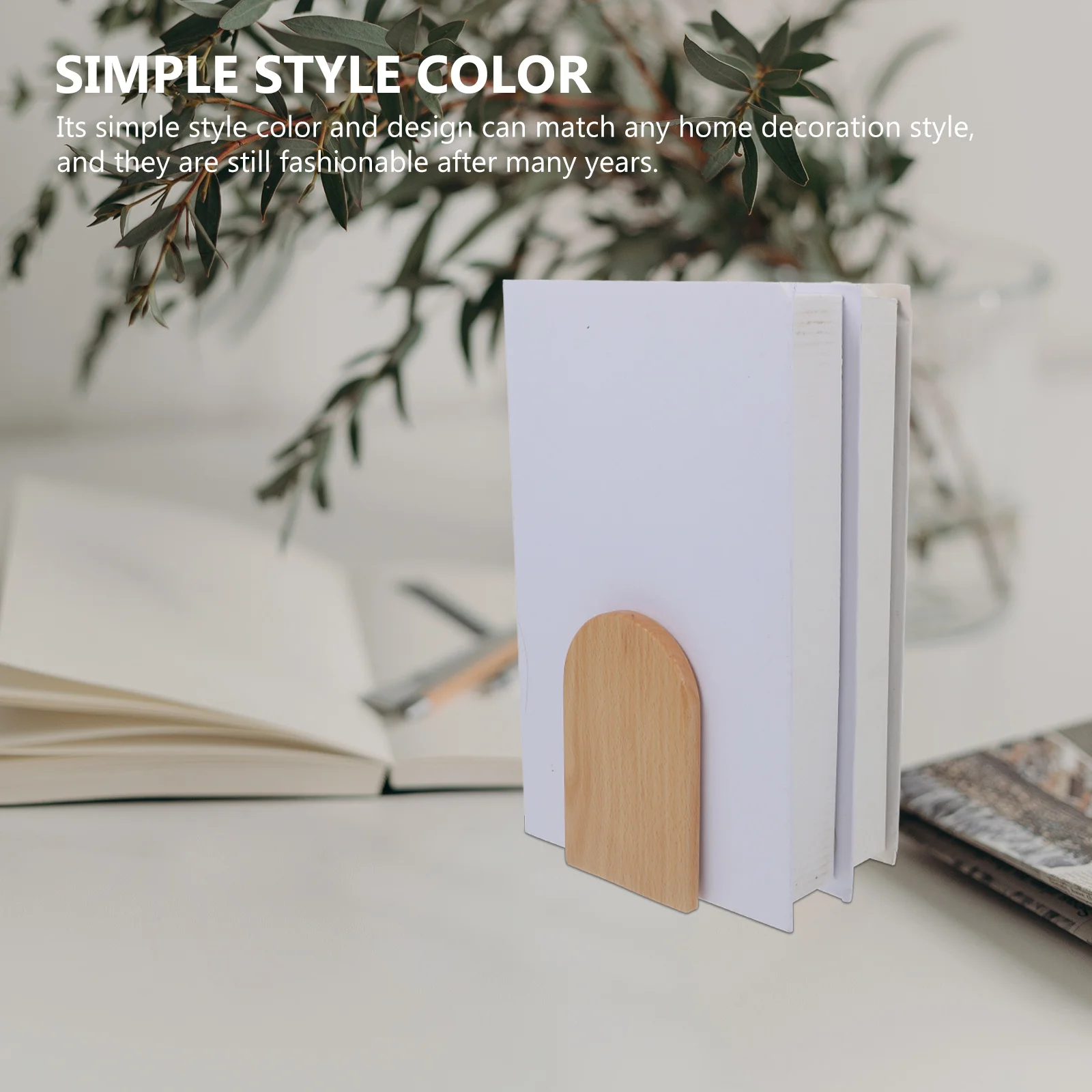 

Thickened Wooden Bookend Simple Style Sturdy Iron Wood Book Stand for Office Home Desk Bookshelf Accessories Book Fixators