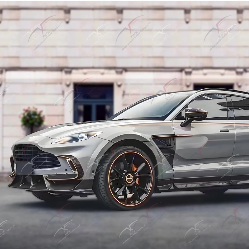 Suitable for Aston Martin DBX 2020-2024 Carbon Fiber Body Kit with Front Bumper Lip Side Skirt Rear Lip  Spoiler