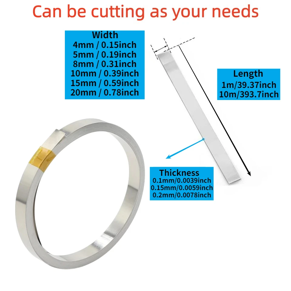 1/10 متر/لفة 18650 21700 بطارية النيكل مطلي قطاع ليثيوم أيون موصل 0.1 مللي متر 0.15 مللي متر 0.2 مللي متر بقعة لحام حزام ناقل من الفولاذ موصلات البطارية