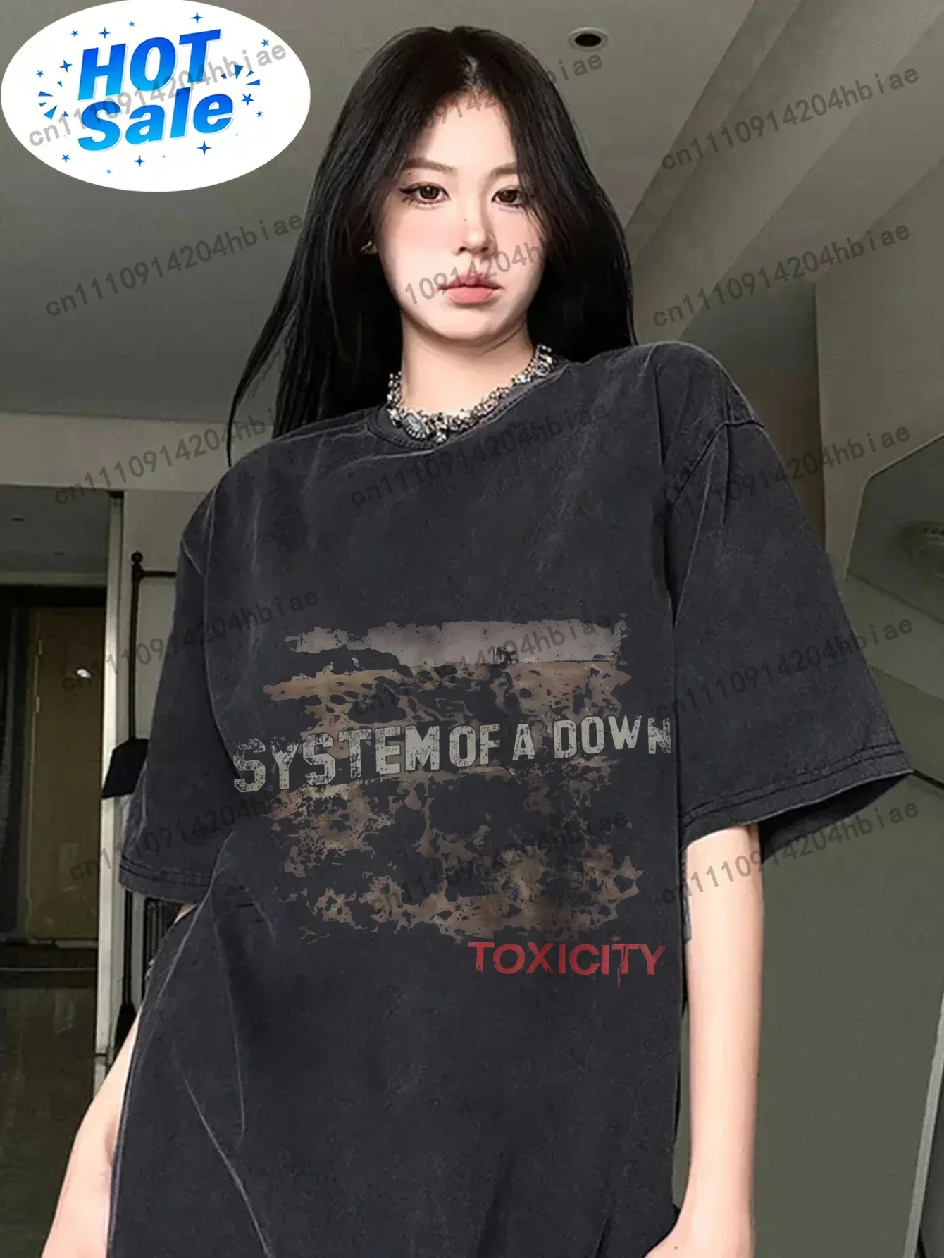 Men's & Women's System of A Toxicity Album Graphic T-Shirt - Oversized Vintage Retro Music Tee with Toxicity Long Length R Black