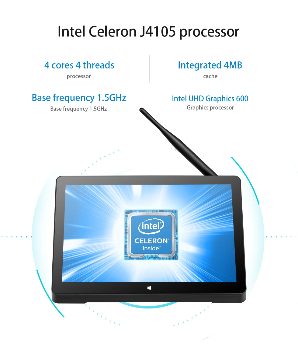 Mini PC tutto in uno da 10,1 pollici 6+64 GB Intel Celeron J4125 Quard-core Supporto POE Intel Mini PC