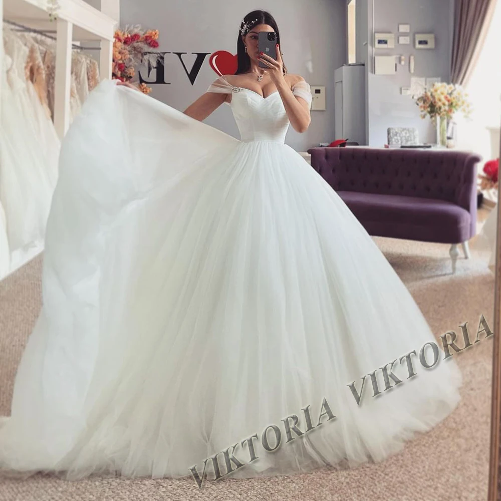 VIKTORIA Classic Square Collars Wedding Dresses For Woman Bride Long Sleeves Corset Tulle Appliques Vestido De Novia Customized