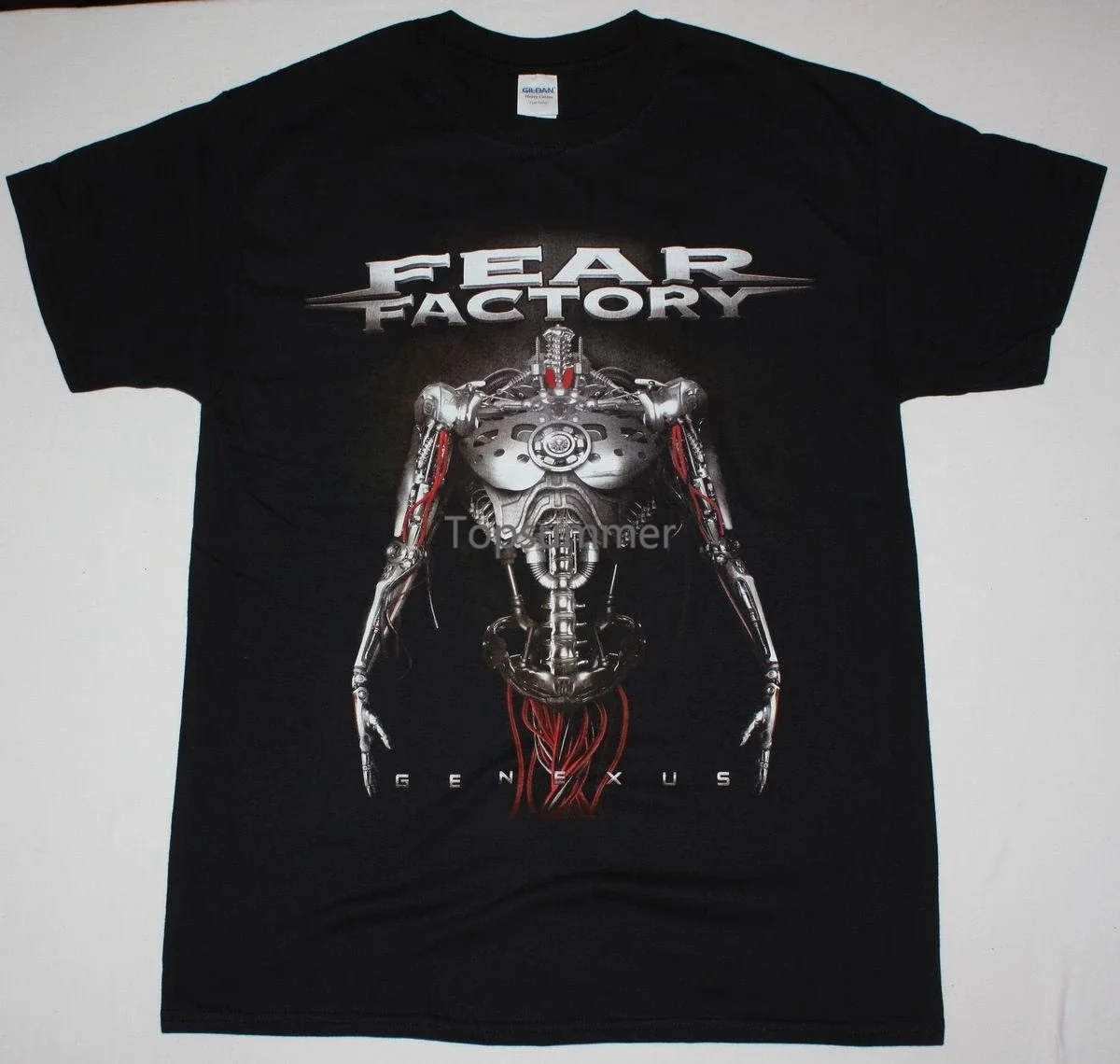 

Fear Factory Genexus Black T Shirt Industrial Metal Alternative Sybreed Dagoba Short Sleeve Round Neck T-Shirt Promotion