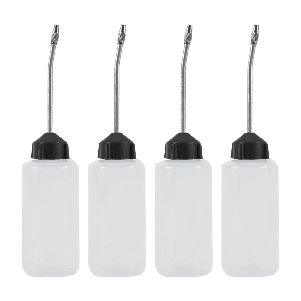 SDFC 4Pcs Sewing Machine Oiler,120ml Oil Dispenser with Long Angled Spout, on Cap Extended Spout Oil Bottle