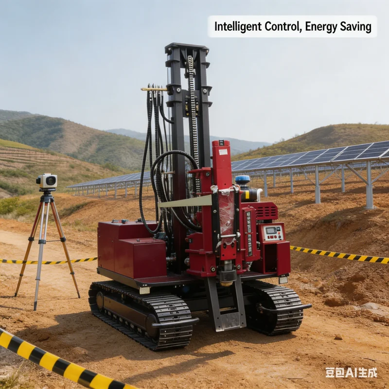 Diesel Solar Pile Driver Electric Motor Auger Drilling Rig For Photovoltaic Foundation Ground Screw Piling Support Machine