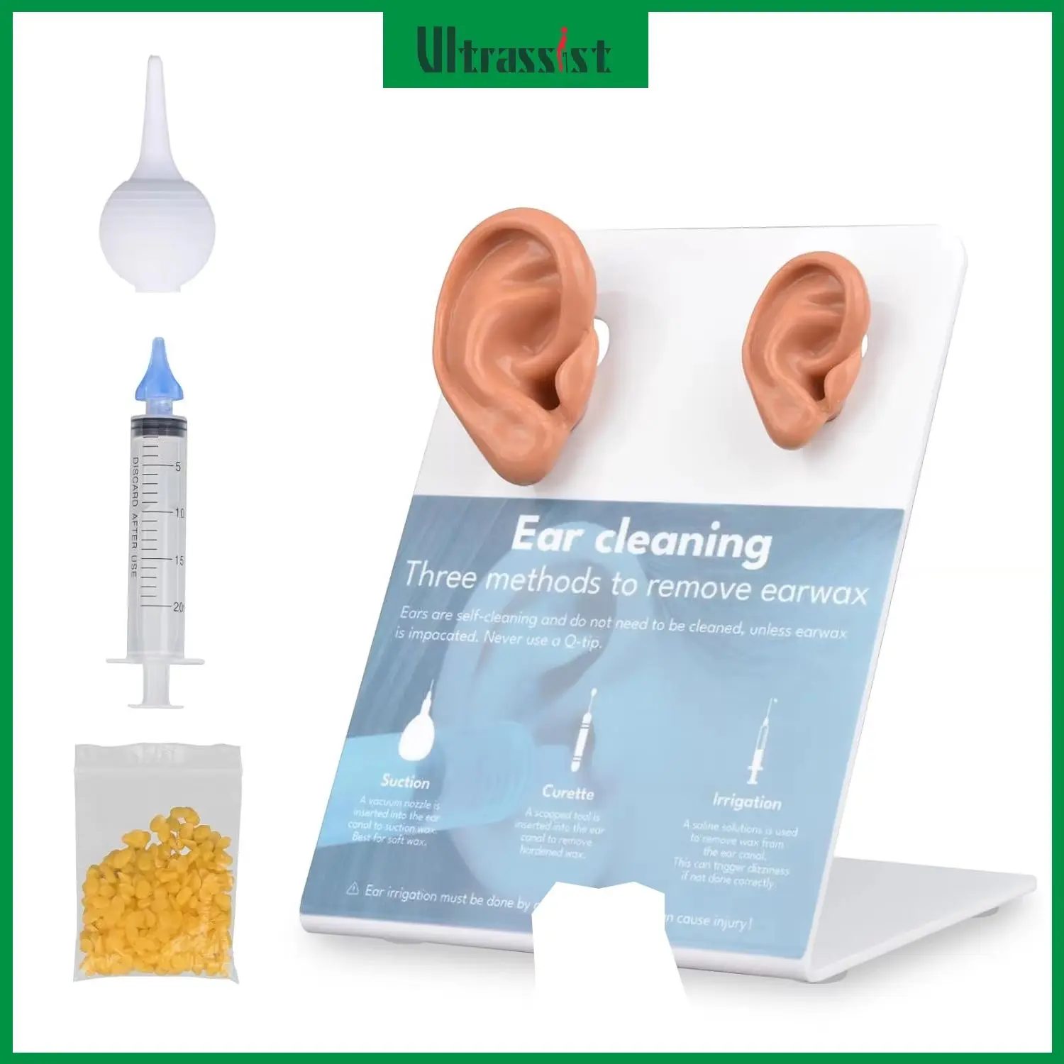 Ultrassist Ear Anatomical Model Silicone Fake Ear Canal Cleaning Ear Wax Removal Training for Medical Auditory Learn Education